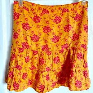 GAP Floral Pink and Orange Skirt, Size 4
